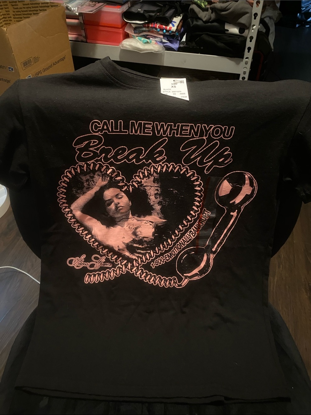 NWT CALL ME WHEN YOU Break Up Graphic Tee - Black/Pink🩷🖤